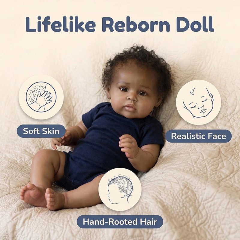 48cm Soft Silicone Vinyl Reube - Baby Products For Curly Hair ulasan dan harga