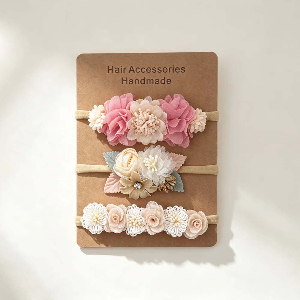 3pcs Baby Girl Elastic Headban - Baby Products Set ulasan dan harga