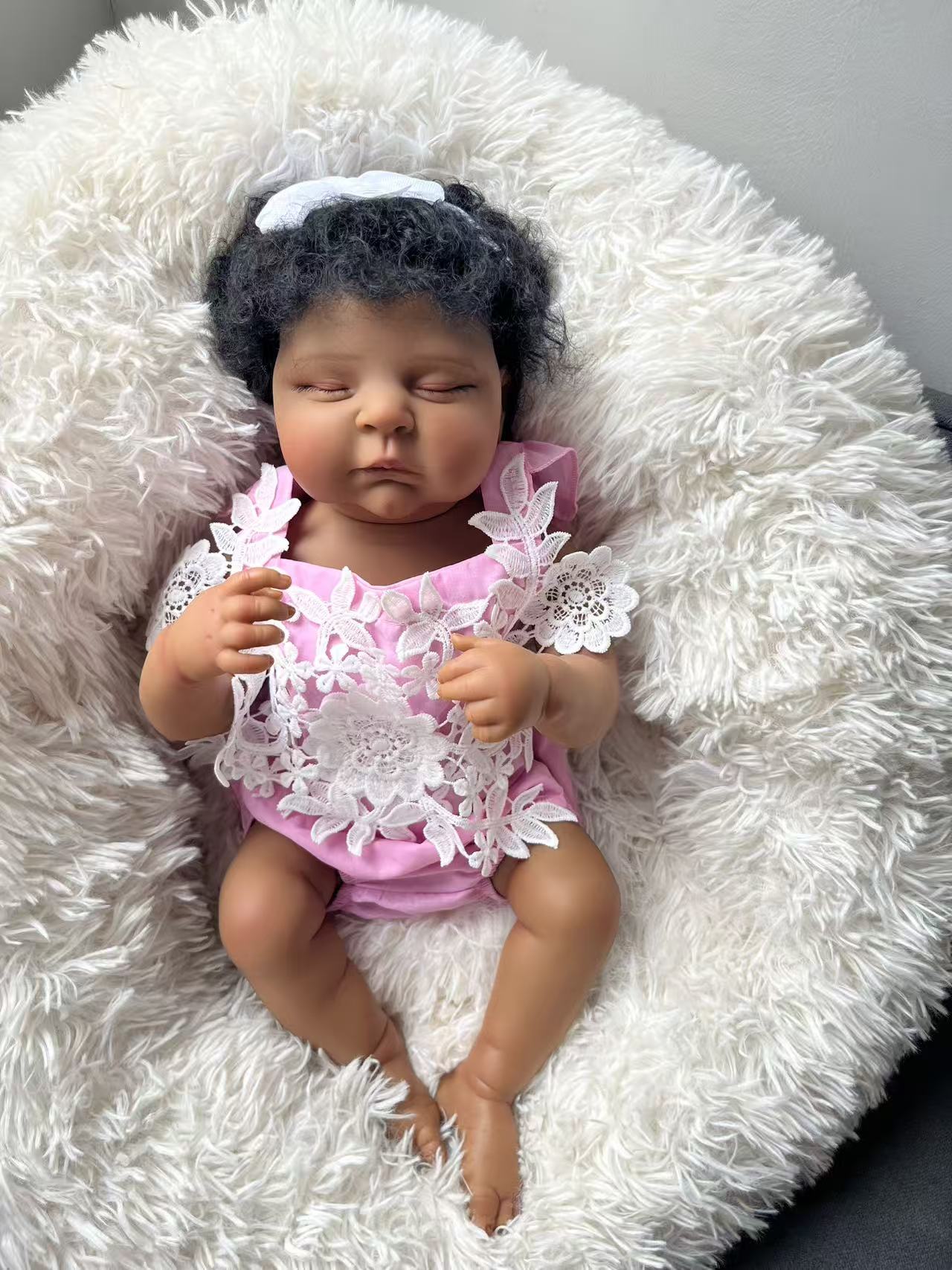 48CM Reborn Peaches Silicone B - Baby Products For Curly Hair ulasan dan harga