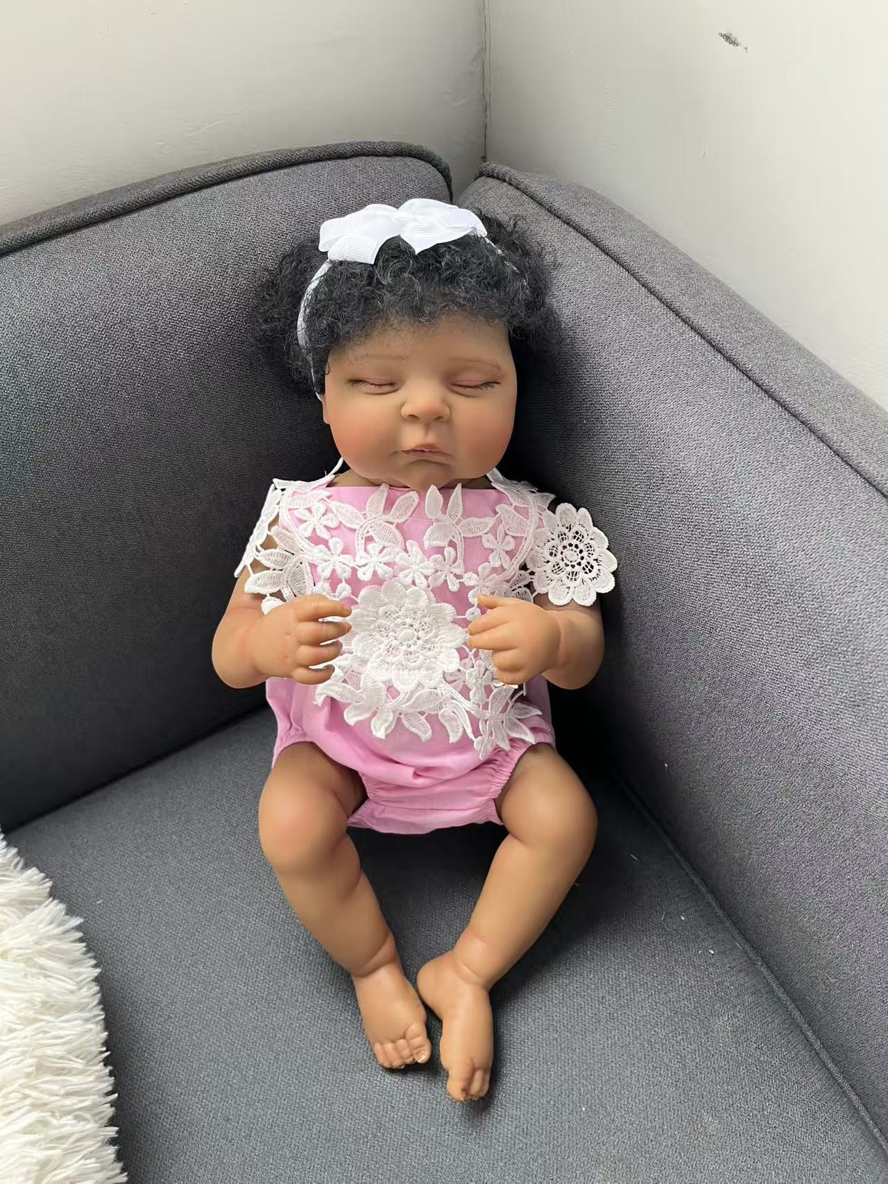 48CM Reborn Peaches Silicone B - Baby Products For Curly Hair ulasan dan harga